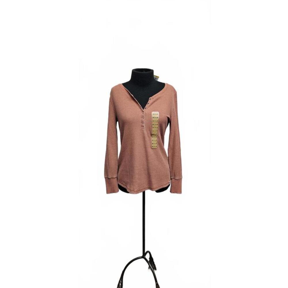 Cozy Ribbed Long Sleeve Top - Warm Earthy Tone